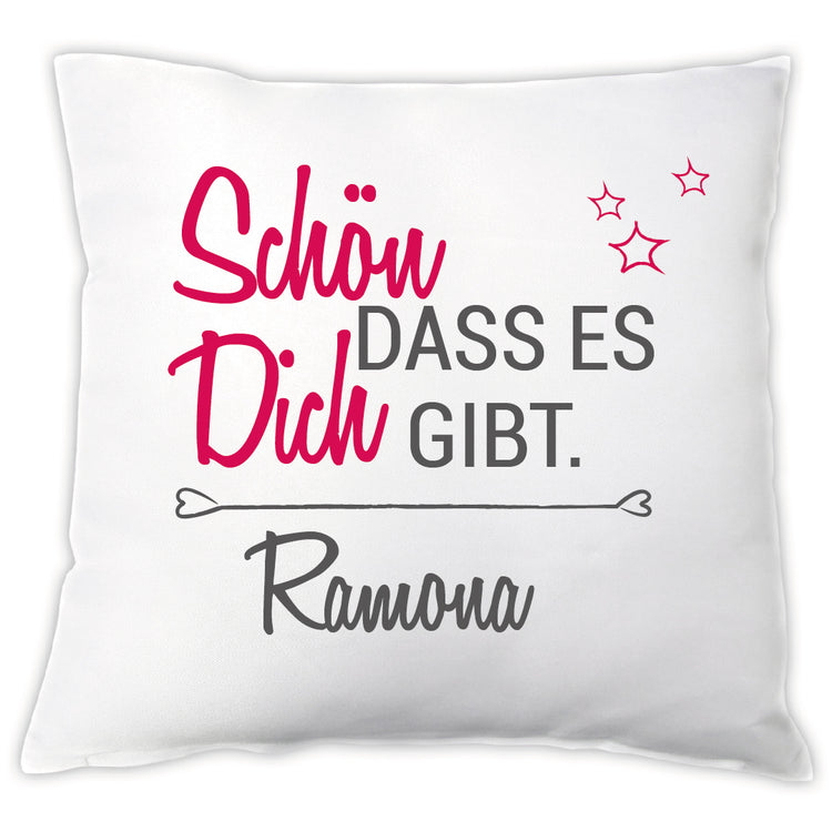 Personalisiertes Kissen Schön, dass es Dich gibt. - für Frauen & Männer