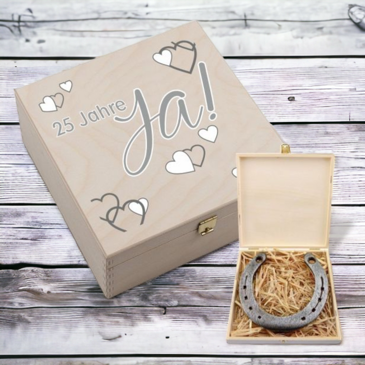 Hufeisen-Box 25 Jahre Ja! zur Silberhochzeit
