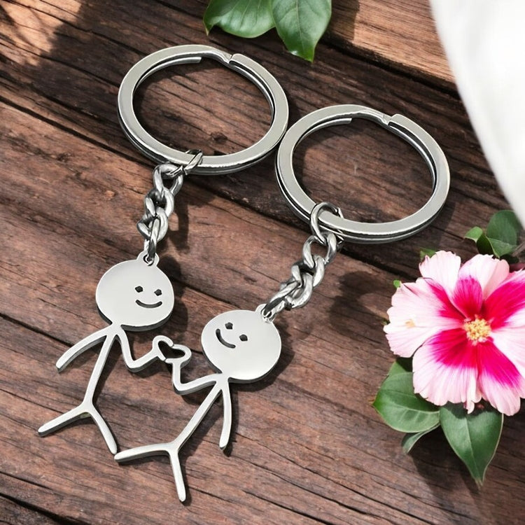 2er-Set Schlüsselanhänger - Strichmännchen mit Herz