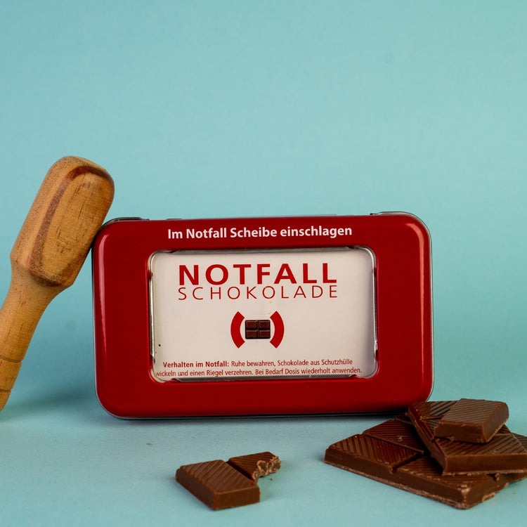 Notfallschokolade in der Blechdose