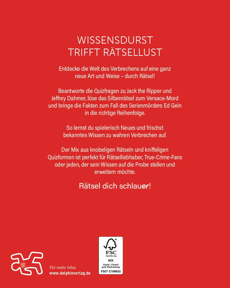 True Crime - Wissen in Rätseln: Rätselbuch für Erwachsene