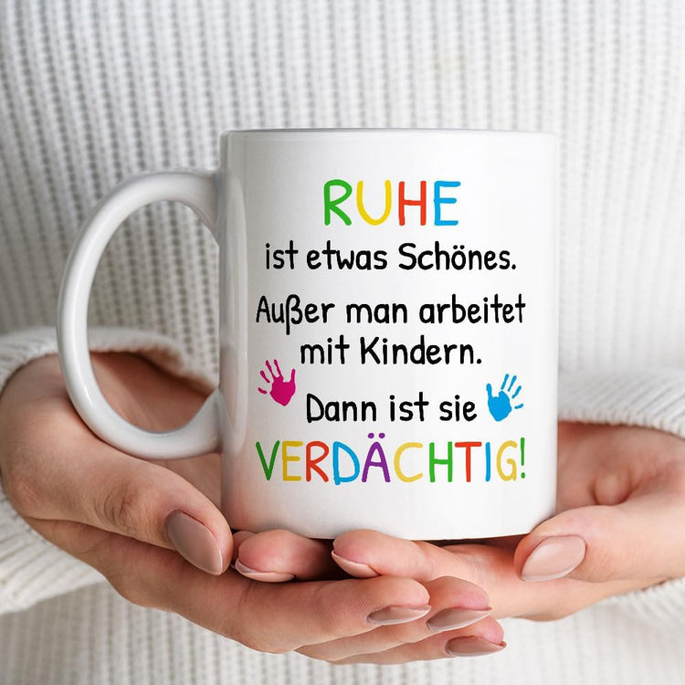 Tasse - Verdächtig - Abschiedsgeschenk für Erzieher