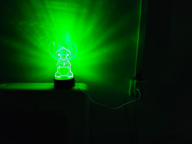 Stich - 3D Lampe - Nachtlicht in 16 Farben
