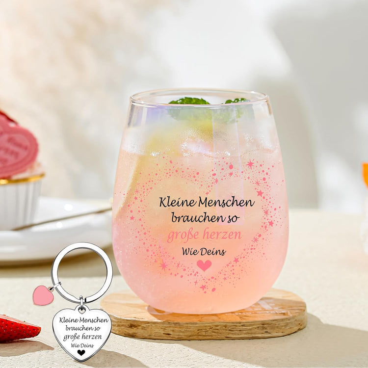 Erzieher Geschenk - Weinglas/Saftglas - Kleine Menschen