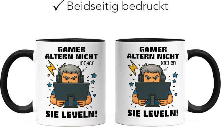 Gamer Tasse - Gamer altern nicht - sie leveln