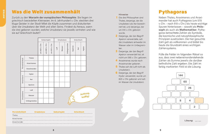 Die großen Philosophen - Wissen in Rätseln: Rätselbuch für Erwachsene