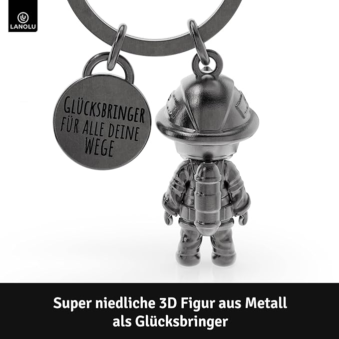 Mini Schlüsselanhänger - Feuerwehrmann - Glücksbringer
