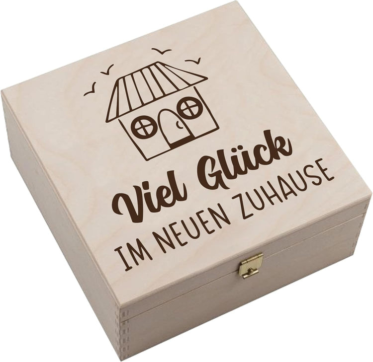 Hufeisen Geschenk in Holzbox Viel Glück im neuen Zuhause