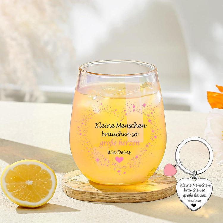 Erzieher Geschenk - Weinglas/Saftglas - Kleine Menschen