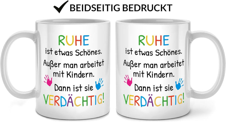 Tasse - Verdächtig - Abschiedsgeschenk für Erzieher