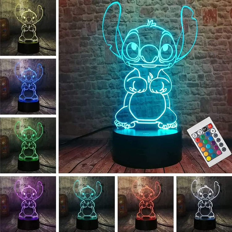 Stich - 3D Lampe - Nachtlicht in 16 Farben
