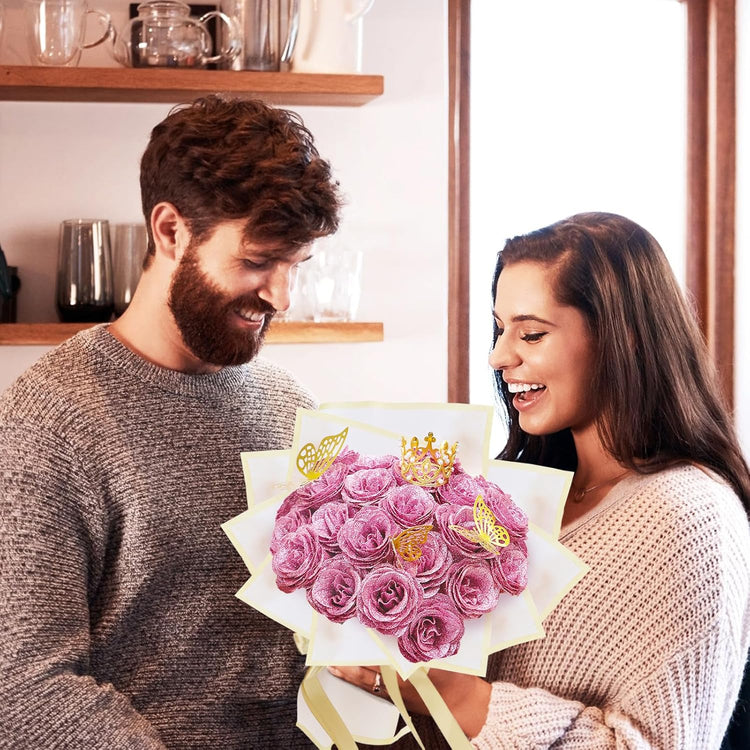 DIY Glitzer-Rosenstrauß - 24er Rosen Bouquet