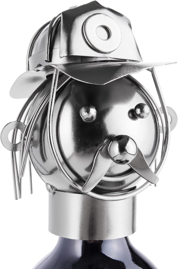 Flaschenhalter Feuerwehrmann Metall Skulptur