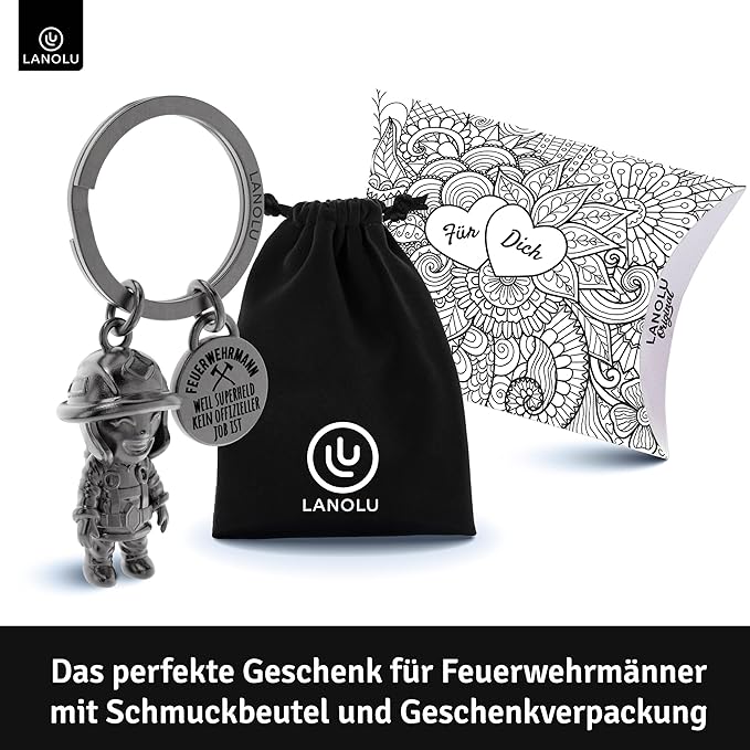 Mini Schlüsselanhänger - Feuerwehrmann - Glücksbringer