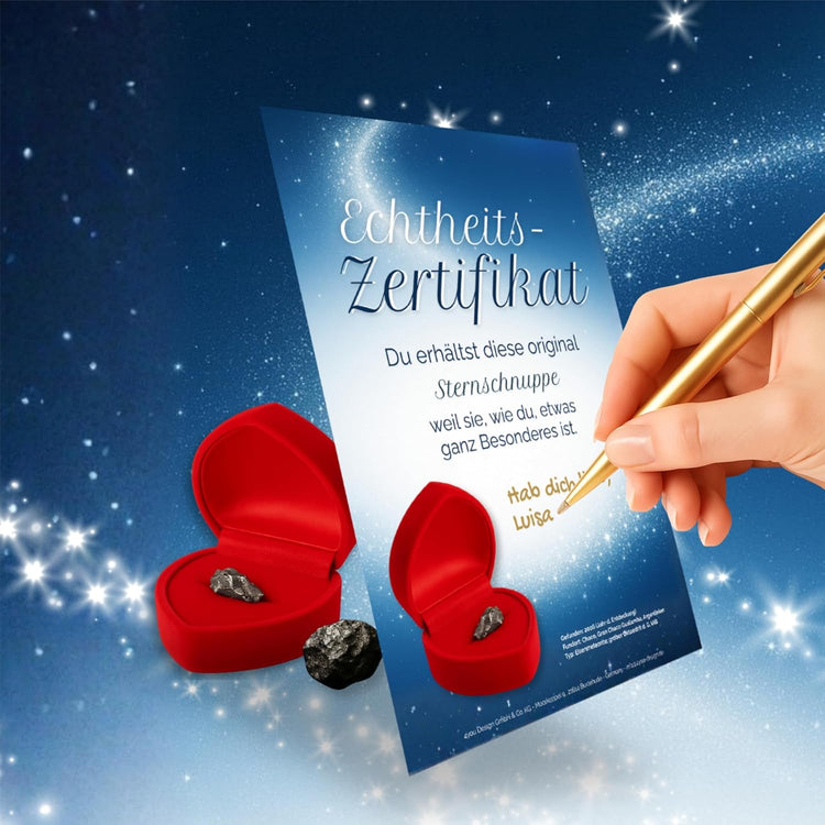 Echte Sternschnuppe in Herzbox inkl. Zertifikat