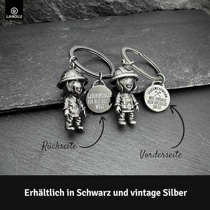 Mini Schlüsselanhänger - Feuerwehrmann - Glücksbringer