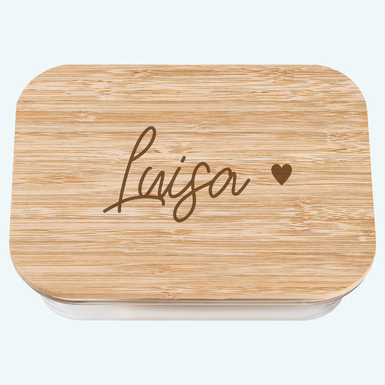 Lunchbox mit Namen - Design Heart graviert
