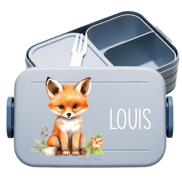 Mepal Lunchbox Midi Tiere mit Blumen personalisiert