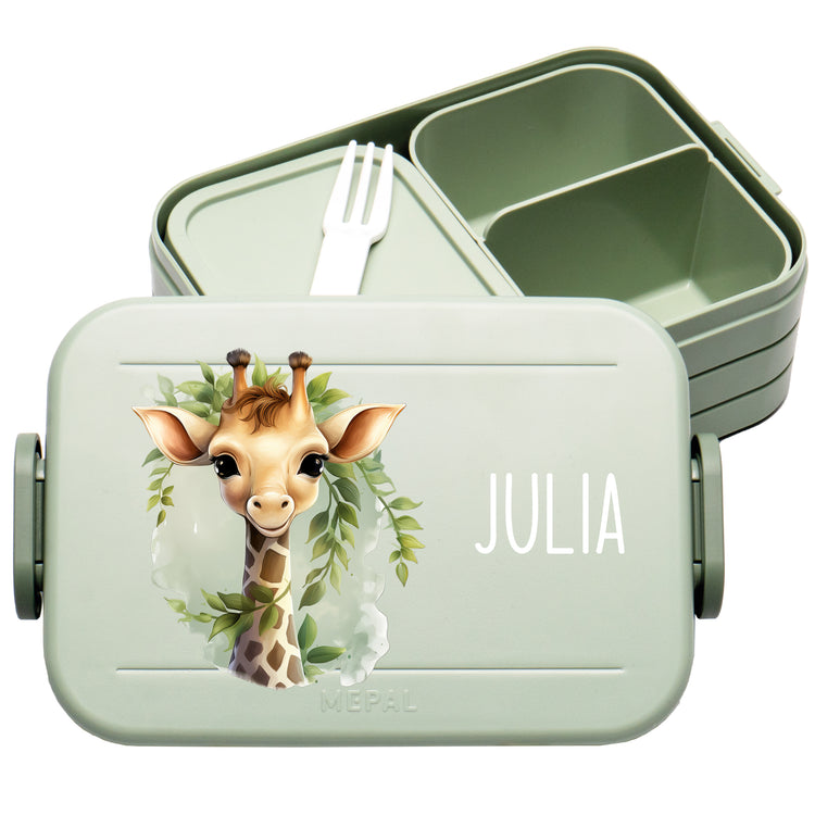 Mepal Lunchbox Midi Tiere mit Blumen personalisiert
