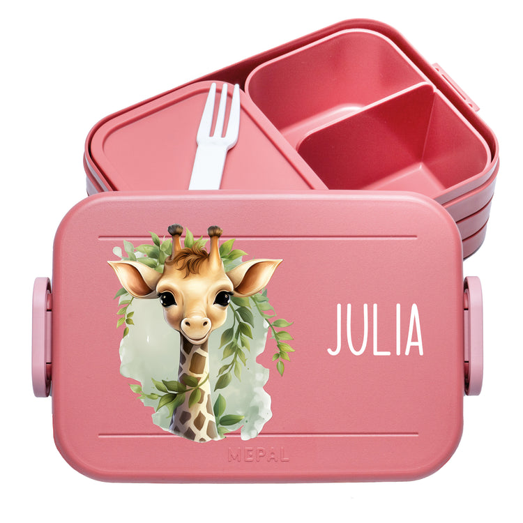 Mepal Lunchbox Midi Tiere mit Blumen personalisiert