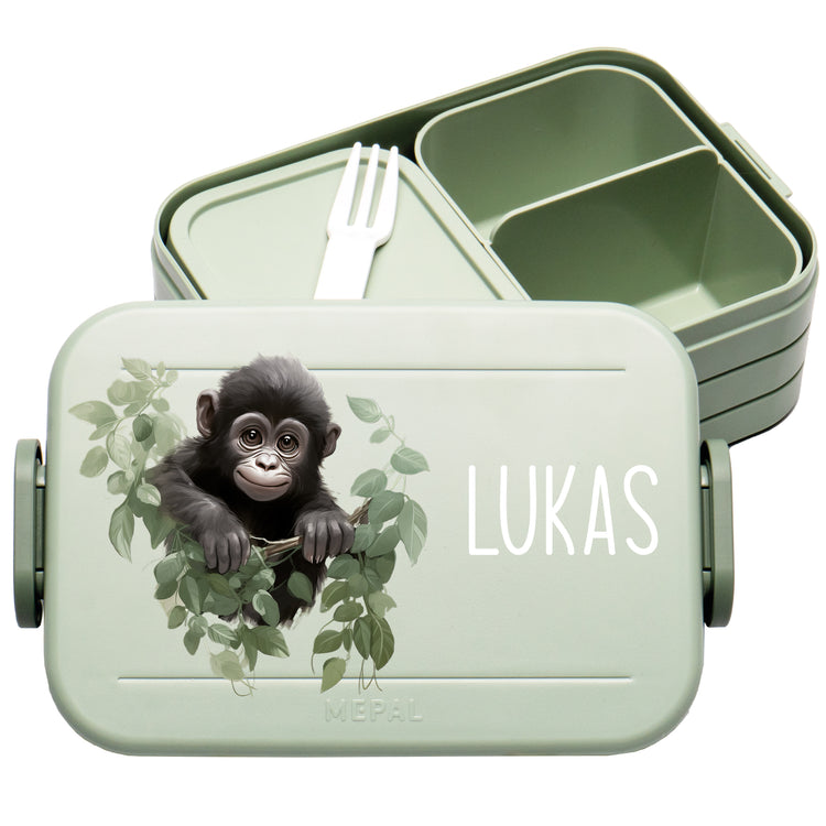 Mepal Lunchbox Midi Tiere mit Blumen personalisiert
