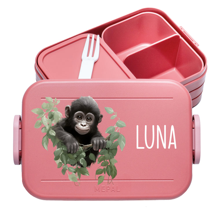 Mepal Lunchbox Midi Tiere mit Blumen personalisiert