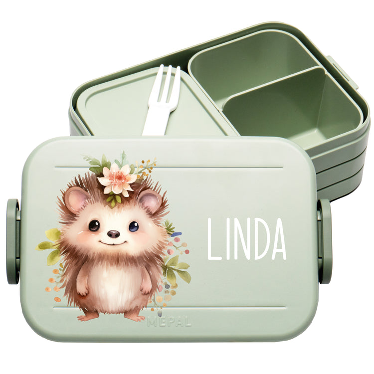 Mepal Lunchbox Midi Tiere mit Blumen personalisiert