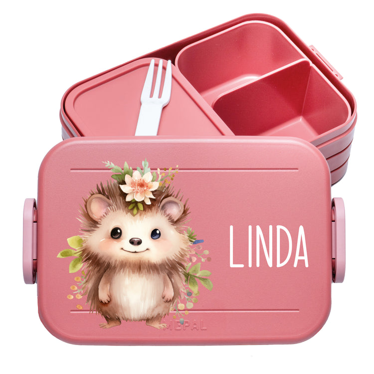 Mepal Lunchbox Midi Tiere mit Blumen personalisiert