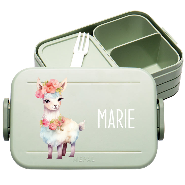 Mepal Lunchbox Midi Tiere mit Blumen personalisiert