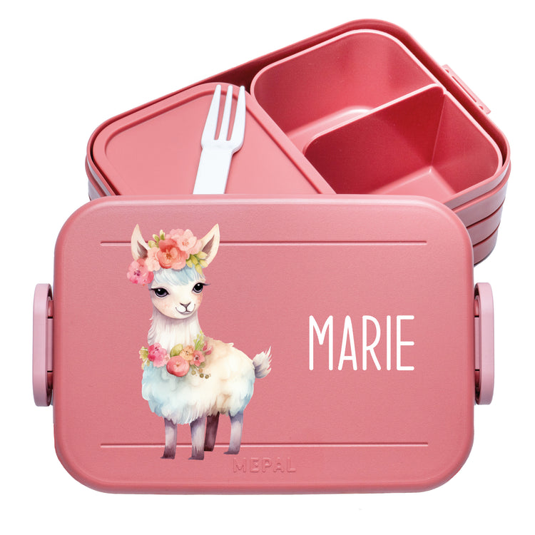 Mepal Lunchbox Midi Tiere mit Blumen personalisiert