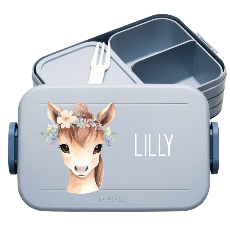 Mepal Lunchbox Midi Tiere mit Blumen personalisiert