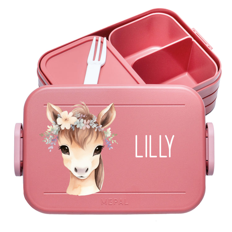 Mepal Lunchbox Midi Tiere mit Blumen personalisiert