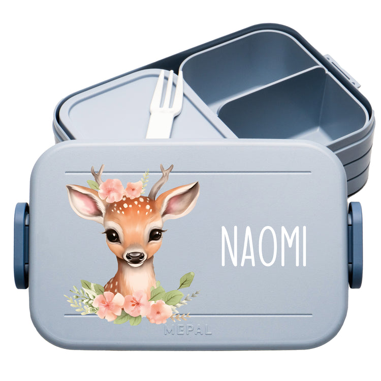 Mepal Lunchbox Midi Tiere mit Blumen personalisiert