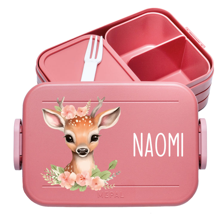 Mepal Lunchbox Midi Tiere mit Blumen personalisiert