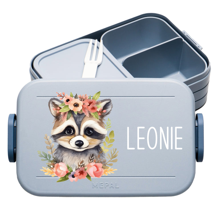 Mepal Lunchbox Midi Tiere mit Blumen personalisiert