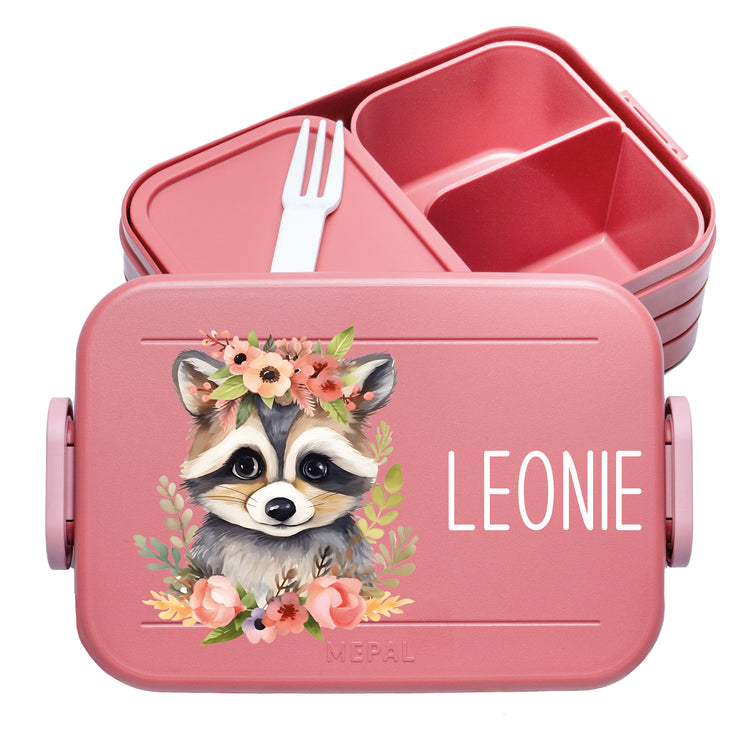 Mepal Lunchbox Midi Tiere mit Blumen personalisiert