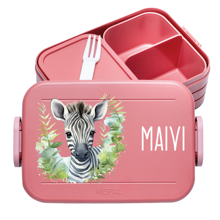 Mepal Lunchbox Midi Tiere mit Blumen personalisiert