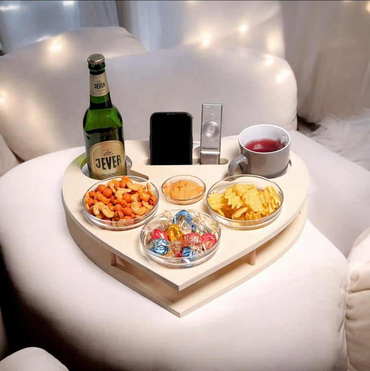 Herz Couchbar mit Glasschalen - Snackbar - personalisierbar
