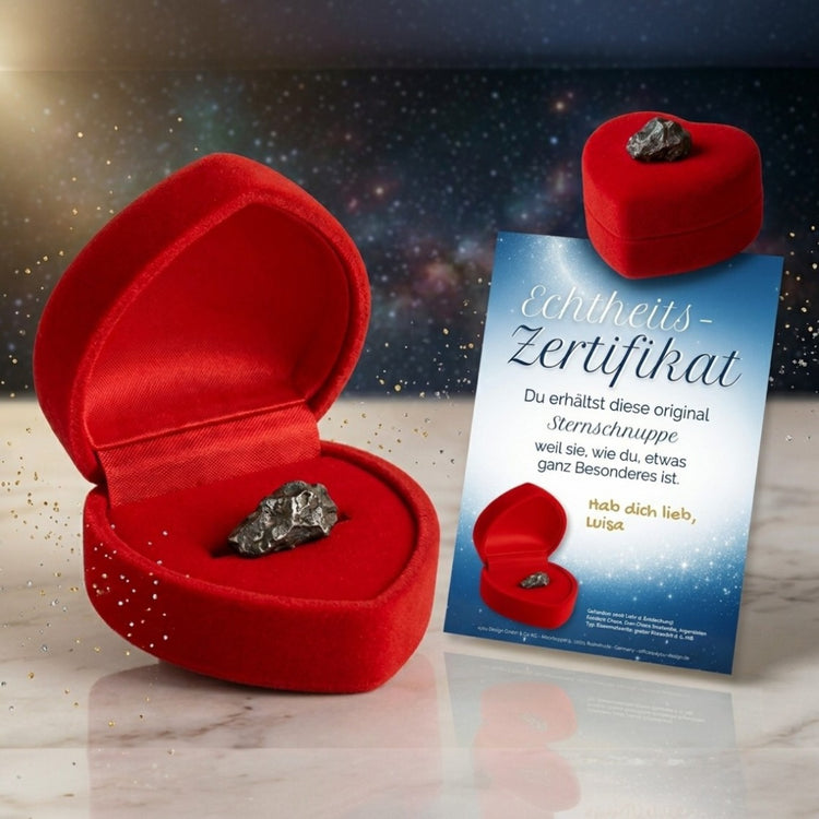Echte Sternschnuppe in Herzbox inkl. Zertifikat