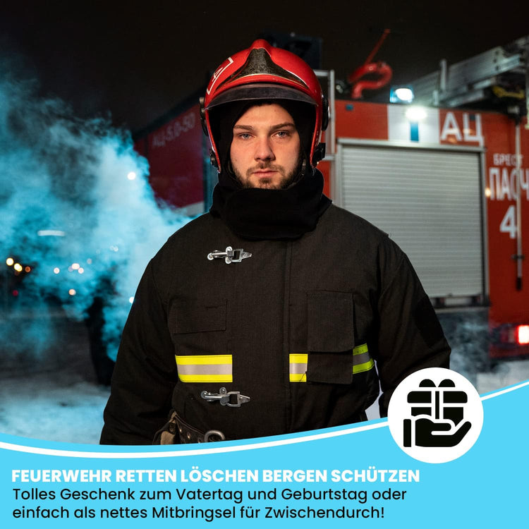 Brotzeitbrett Holz mit Gravur “Feuerwehr” & Messer