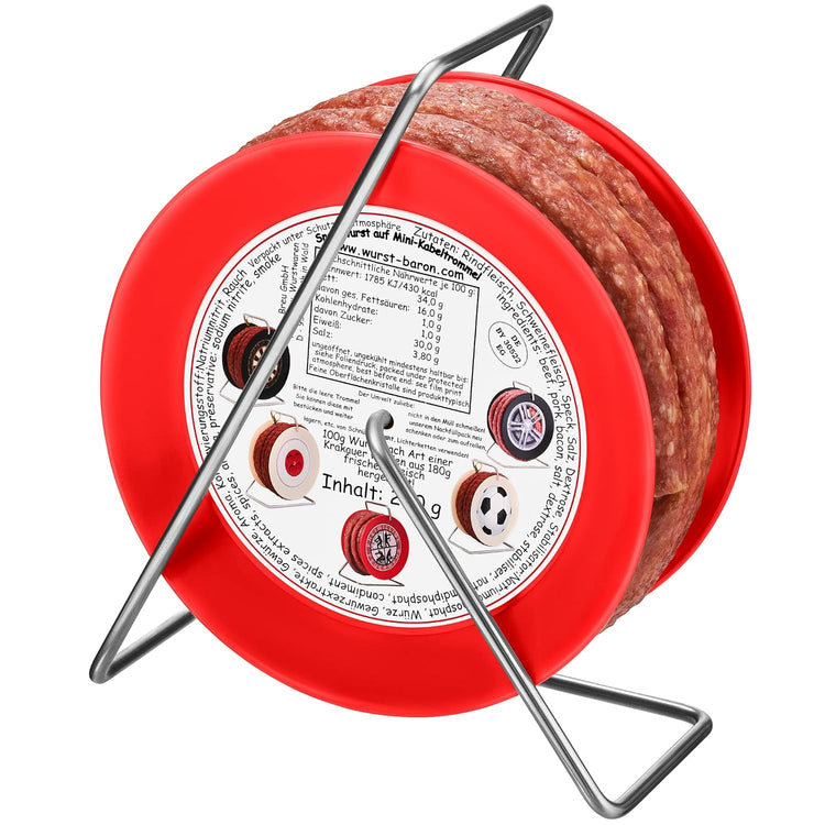 WURSTBARON® - Salami auf Feuerwehr-Trommel - Snack Wurst Mini-Kabeltrommel