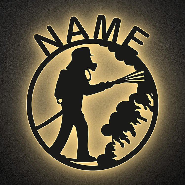 Feuerwehr Schlummerlicht - Nachtlicht Feuerwehrmann mit Name