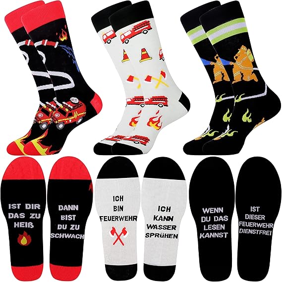 Feuerwehr Socken - Herren 3 Paare 43-46