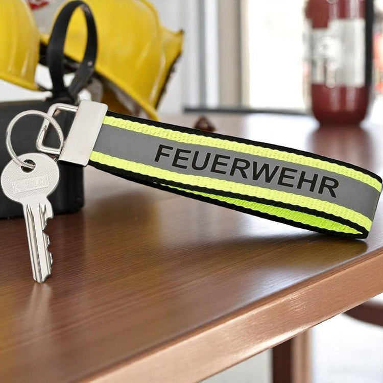 Feuerwehr Schlüsselanhänger mit reflektieren Streifen