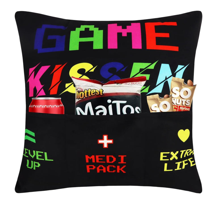 Gamer Geschenk - Kissenbezug mit 3 Taschen