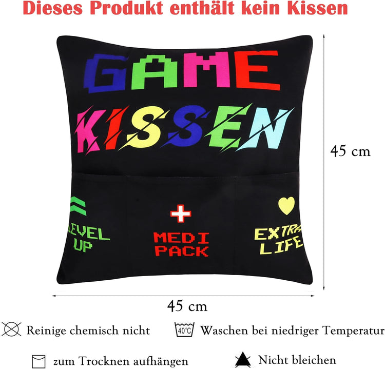 Gamer Geschenk - Kissenbezug mit 3 Taschen
