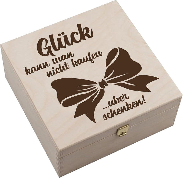 Hufeisen Geschenk in Holzbox Glück kann man nicht kaufen
