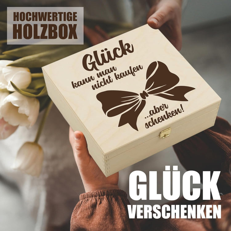 Hufeisen Geschenk in Holzbox Glück kann man nicht kaufen