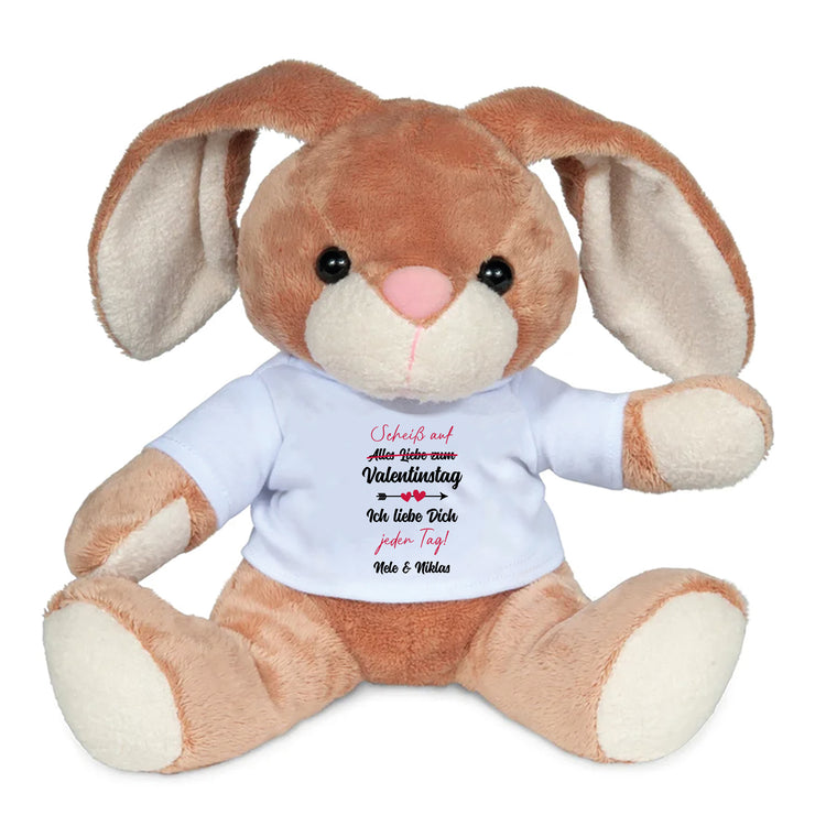 Kuscheltier Hase zum Valentinstag - mit Wunschnamen