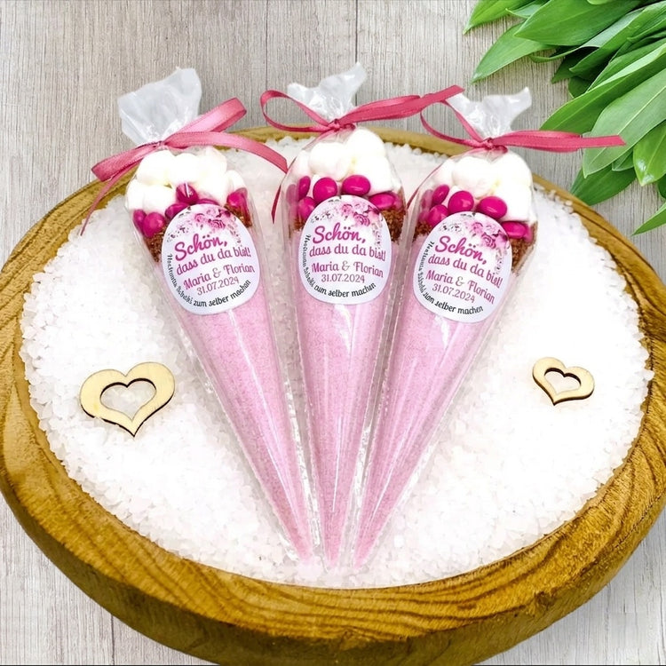 3-er Set - Edles Gastgeschenk zur Hochzeit - Hochzeitsschokolade